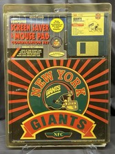 Vintage New York Giants Screen Saver & Mouse Pad Set Floppy Disk 1997 NFL picture
