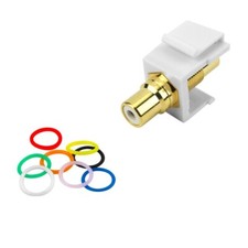 Construct Pro™ RCA to RCA Keystone Jack Insert (8 Color Bands, White) picture