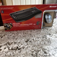 Microsoft Wireless Laser Desktop 6000 v3 Keyboard and Mouse Combo Set Black picture