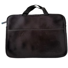 Black Neoprene Laptop Sleeve Case Bag with Handles and Zipper picture