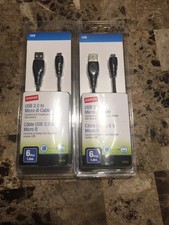 Lot Of Two Staples USB 2.0 To Micro B Cable 6-ft - Black New picture