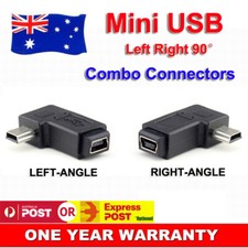 2x Mini USB 5Pin Male to Female 90° 270° Angle Plug Extension Adapter Converter picture