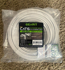GEARIT Cat6 Outdoor Flat Ethernet Patch Cable RJ45 100 ft White picture