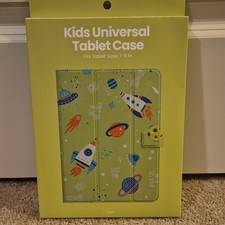 Kids Space Theme Tablet Case, Green Multicolor, Fits 7-11