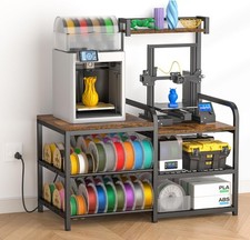Dual‑Zoned 3D Printer Table W/ Filament Storage Rack for 2 Printers. picture