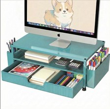 ECOLOVI Desk Organizer And Accessories, 2-Tier Computer Monitor Stand  picture