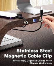 Magnetic Cable Clips 4Pcs, Stainless Steel Cord Anchor, Metal Silver picture