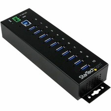 StarTech 10 Port Industrial USB 3.0 Hub, ESD and Surge Protection, DIN Rail or picture