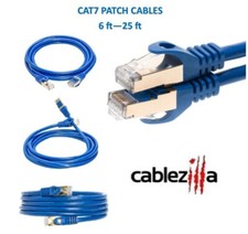 Cat7 S/FTP Ethernet Patch Cable High-Speed 600MHz Blue 6FT- 25FT Multi Pack LOT picture