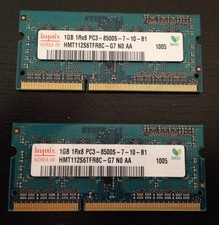 Hynix 2 x 1GB 1Rx8 PC3-8500S-7-10-B1 RAM from MacBook Pro picture