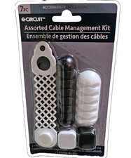 e-Circuit Cable Management Kit 7-Pack Adhesive Magnetic Plastic Black/White picture