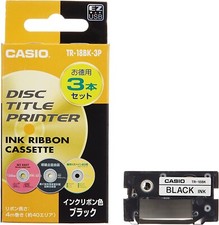Casio TR-18BK-3P Ink Ribbon Disc Title Printer Black Ink Ribbon Pack of 3 picture