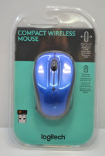 Logitech Compact Wireless Mouse Blue Wheel Windows 7 10 Internet Web Browsing picture