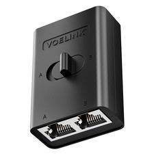 2 Port RJ45 Network Switch, Ethernet Splitter 2-in 1-Out or 1-in 2-Out, Power... picture