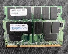 Matched Pair Simpletech 512MB PC2100 DDR1 SDRAM CL2.5 Non-ECC RAM/Memory Modules picture