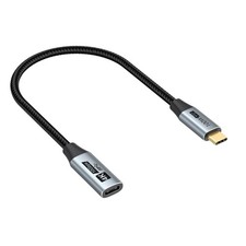 Small USB C Extension Cable 1FT, Short USBC Extender Cord (10Gbps) Grey picture