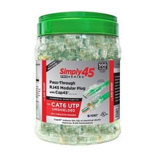 Simply45 ProSeries Cat6 PassThrough RJ45 Modular Plugs/Cap45 - 500PK - S45-1605P picture