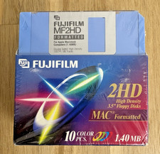 FUJIFILM MF2HD MAC Formatted High Density 3.5in Floppy Disk 10 Pack NEW SEALED picture