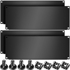 4 Pcs 4U Blank Rack Mount Panel Spacer Metal Blank Panel Black Server Rack Ac... picture