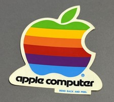 Apple Vintage Rainbow Logo Sticker Decal Multicolor 