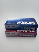 Samsung CLT-C404S & CLT-M404S Toner Set Cyan Magenta Genuine New in Box picture
