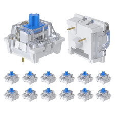 12 Pieces Blue Mechanical Keyboard Switches, 3 Pin Pre-Lubricated | Clicky Key S picture