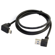 USB 3.1 USB-C Reversible Angled to 90 Degree Male Data Cable for Tablet Phone picture