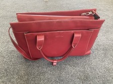 CompuCase Red Laptop PC Leather Case With Several Pockets 18