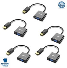 DisplayPort to VGA Adapter 5 Pack Gold Plated 1080p Male to Female Converter picture