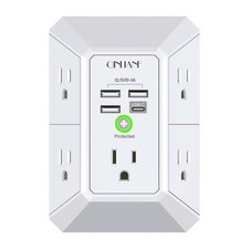 Wall Charger, Surge Protector, QINLIANF 5 Outlet Extender with 4 USB Ports picture