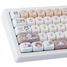 PBT Keycaps 143 Keys Cute Keycaps Dye-Sublimation Kitty-cat Keycaps Set MOA P... picture