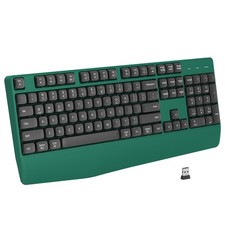 Ergonomic Wireless Bluetooth Keyboard With Wrist Rest Computer PC Mac Green picture