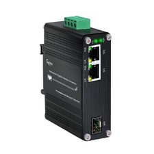 Mini Industrial 2 Ports Gigabit Fiber Media Converter 2RJ45+1SFP 30W, black  picture