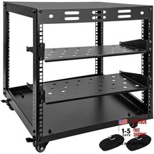 Upgraded 10U Server Rack - 19.7”L x 18.8”W x 23.4”H Open 10U with 2 shelves picture