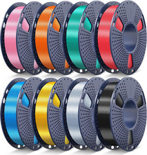 Silk PLA Multicolor 3D Printer Filament Bundle 1.75Mm, 250G, 8-Pack picture