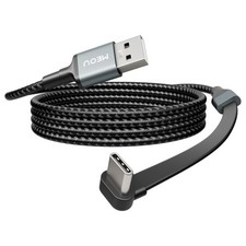 USB to C Cable 3.3ft, 60W Fast Charging, Right Angle Black&Grey picture