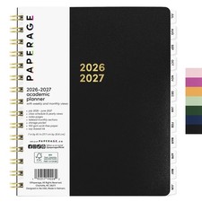 Student Planner Weekly Monthly 12 Months July 2026 7 x 8 Black PAPERAGE Academic picture