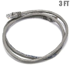 3FT Cat6 RJ45 Ethernet LAN Network UTP Crossover Cable Copper Wire 550MHz Gray picture