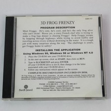 3D Frog Frenzy Game CD by COSMI Corp 1999 - Untested Pre-owned picture