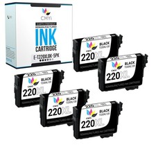 5X CMYi Replacement 220XL Black Ink Cartridges Fits Epson Workforce WF2630 2750 picture