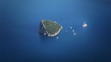 Landscape nature minimalism water sea island rocks boat Custom Gaming Mat Desk picture