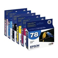 Set of 6 GENUINE Epson 78 Inkjet Cartridges NO OUTER BOX - SEALED BAG picture