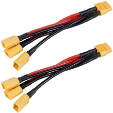 2pcs XT60 Parallel Battery Connector Extension Y Splitter 3-Way 14AWG Male/Fe... picture
