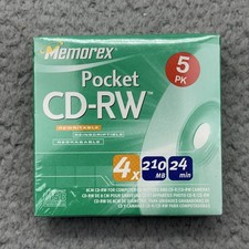 NISP Memorex 3202 3432 Pocket CD-RW 5 PK Rewritable CD Media 210MB 4x 24 Min picture