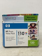 NEW Vivera HP Photo Value Pack 110 Tri-Color Ink Cartridge 120 4 x 6” Sheets (9) picture