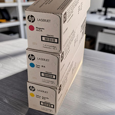 Genuine HP 201X CF253XM Cyan Magenta Yellow Toner 3-Pack New Sealed OEM picture