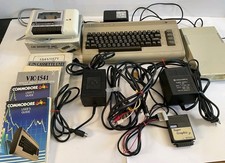 Vtg 80s Commodore 64 Bundle Console, 1541 Disk Drive, Datassette, Manuals, Cords picture