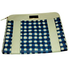 Marc by Marc Jacobs Blue White Gingham Checkered Laptop Sleeve Pouch Bag picture