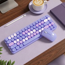 Wireless Keyboard Mouse Combo Quiet Compact for Laptop PC Mac Gradient picture