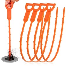 Drain Snake Clog Remover - 4 Pack 20 Inch Flexible Hair Drain Removal Tool fo... picture